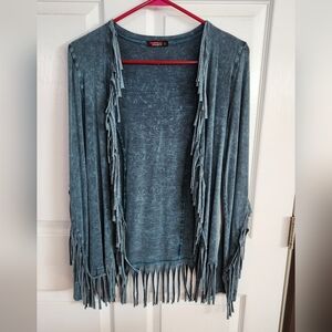 Sperry Blue Fringe Women's Sweater